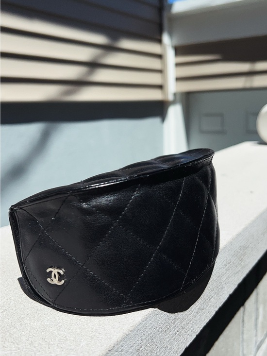 CHANEL Accessories - CHANEL Classic Black Quilted Leather Sunglasses Case with CC Emblem